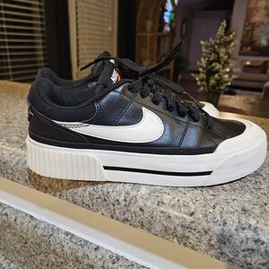 Nike Black and White Platform Sneakers